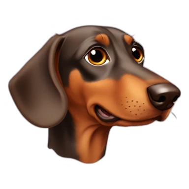 Dog head reality dachshund Looks to the left side sticker