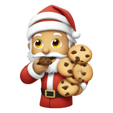 Santa eating cookies sticker