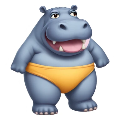 Hippo with a hate and bikini  sticker