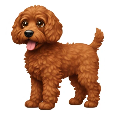 red miniature doodle dog sticker