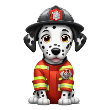 Dalmatian firefighter sticker