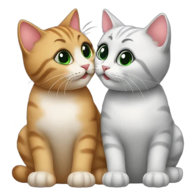 Cats kissing sticker