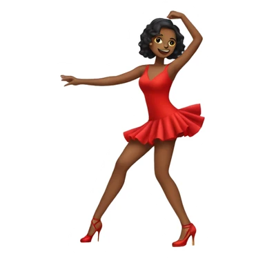 salsa dance girl with red dress and heels and dance Parter sticker