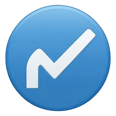 blue circle in the middle and white checklist mark sticker