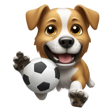 dog playing football sticker