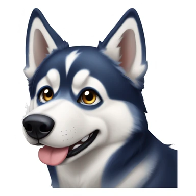 husky siberiano con ojos azules y con mancha de 3 hojas en la frene sticker