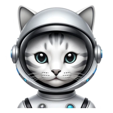 space cat with futuristic visor sticker