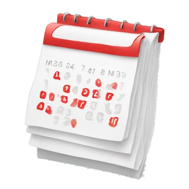 red and white calendar icon sticker