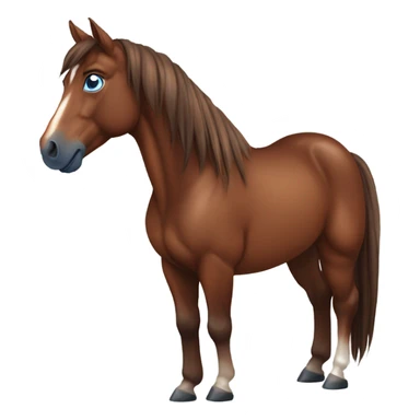 Horse bai pie with blue eyes sticker