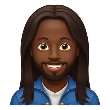 Wyclef Jean with dark brown long hair sticker