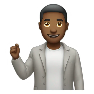 white man holding up sign sticker