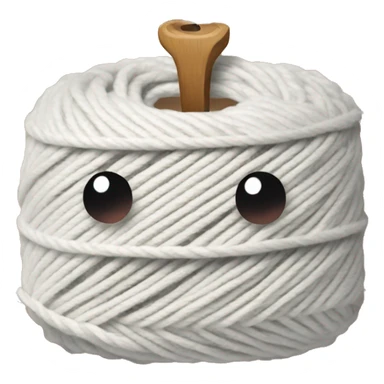 yarn thread cut by scissors sticker