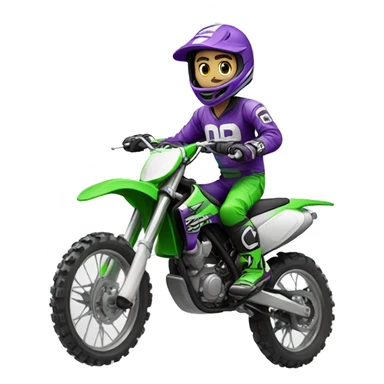 Motocross dude in green and purple sticker