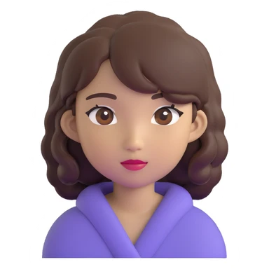 portrait of an Asian girl with medium brown wavy hair and brown eyes sticker