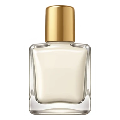White nail polish in a square bottle with gold lid  sticker