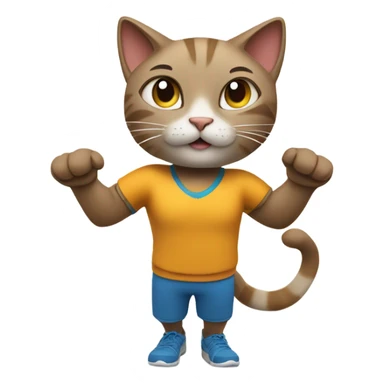 cat gym coach trainer  sticker
