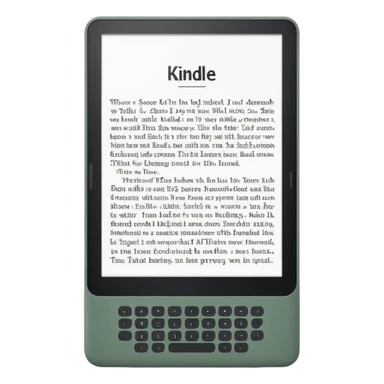kindle e-reader with visible screen in sage green sticker