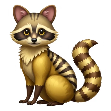Colorful exotic shiny beautiful elegant Cacomistle-tanuki-genet-oncilla-animal-hybrid (full body) sticker