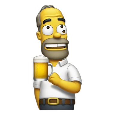 Homer drink beer sticker