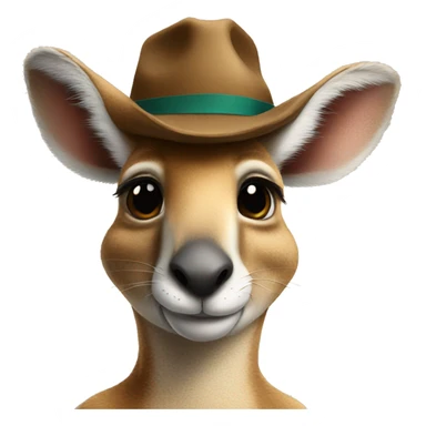 Kangaroo wearing a hat  sticker