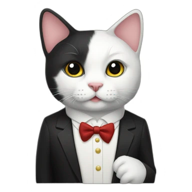Tuxedo cat with folklore suit sticker