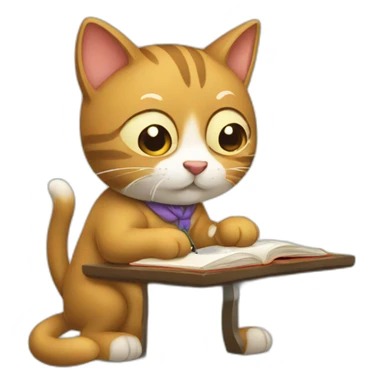 Gato Estudiando sticker