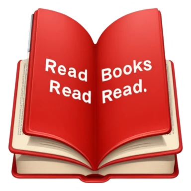 the inscription in red letters "read books" sticker