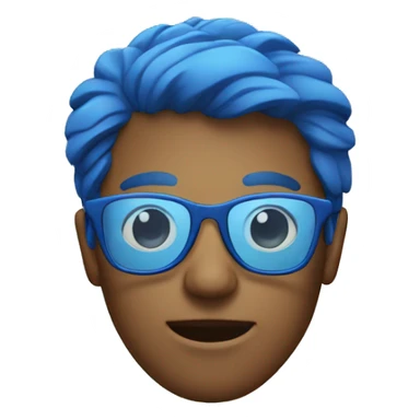 blue face wearing cool glasses  sticker