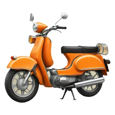 Orange vintage moped sticker