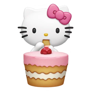 Hello kitty eating cake sticker