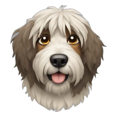 tired shaggy dog sticker