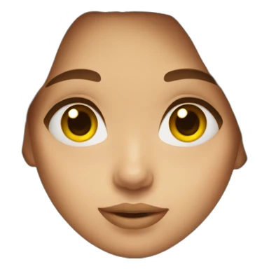 Girl with brown hair brown eyes and yellow skin sticker