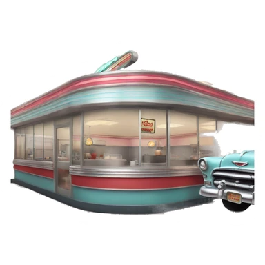 50's diner sticker