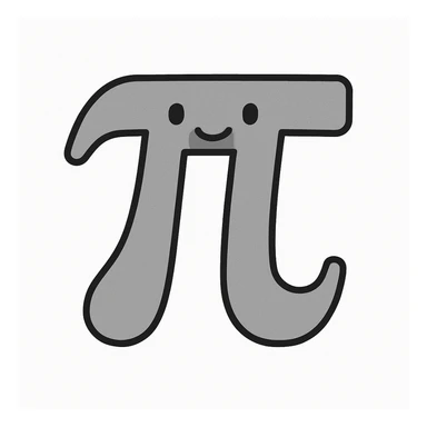 pi (π) symbol, geometric and contemporary, flat gray sticker