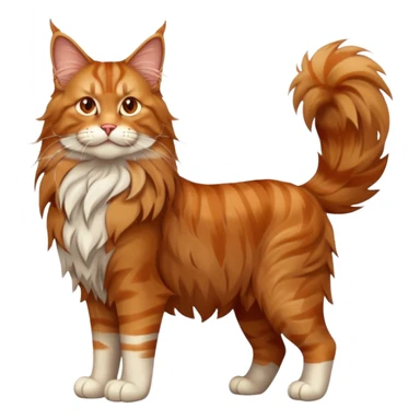 full body of maine conn cat, front view sticker
