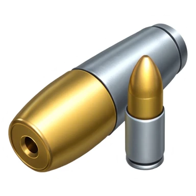 a single gun bullet sligly ratated to the right side sticker
