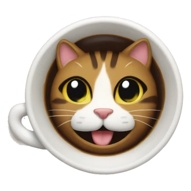 Coffee in cat mug sticker