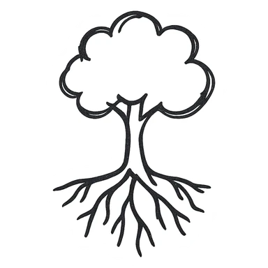 tree with roots sticker
