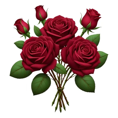 burgundy red rose bouquet sticker