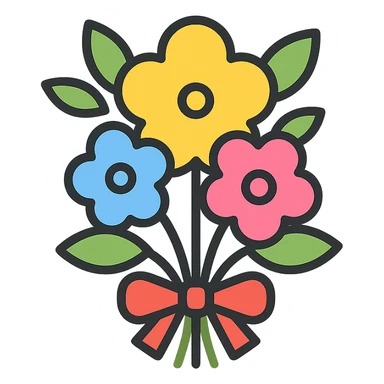 A bright floral bouquet, vibrant colors sticker