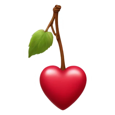 Cherry colour heart sticker