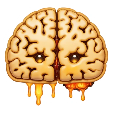 brain fried and melting sticker