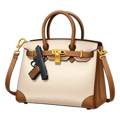 Birkin bag with a Glock  sticker