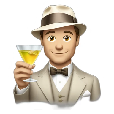 Leonardo Di Caprio in the movie The Great Gatsby with a glass of martini sticker