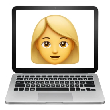 laptop emoji showing website with profile picture, name, and list of creative projects sticker