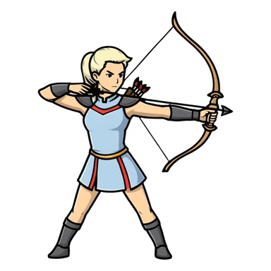 Archer Queen from Clash of Clans, full body, battle stance sticker