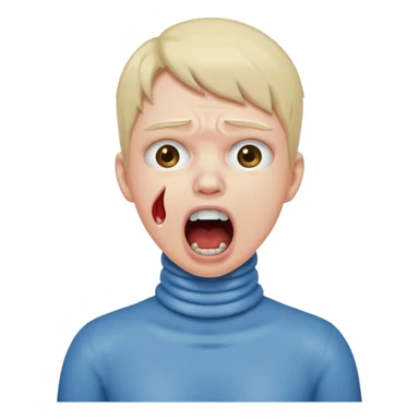 A person choking themselves on the neck and screaming  sticker