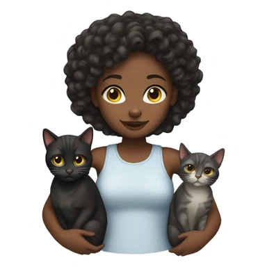 Black girl with 5 cats sticker