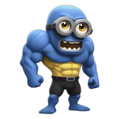 cursed minion with big muscles sticker