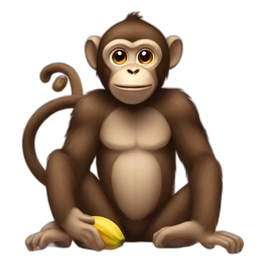 monkey with bnana sticker
